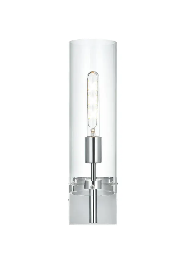 Dimensions
Length: 5"
Width: 5"
Height: 17.5"
Extension: 7"
Wire Length: 11"
Specifications
Assembly Required: No
Bulb Included: Not Included
Dimmable: Yes
Distressed Finish: No
Dry/Wet/Damp: Damp
ETL: YES
Finish (Color): Chrome and Clear
Fixture Material: Iron and Glass
Hardware Finish: Satin Gold
Harware Material: Iron
Max/Nominal Watt: 40W
Number of Lights: 1
Product Type: Vanity Lights
Product Warranty: 1 year limited
Socket Type: E26
UL & ULC Standard: No
Voltage: 110V - 125V
Wattage/Bulb: 40W
Weight: 2
Wire Included: Yes
Shipment type: Small parcel