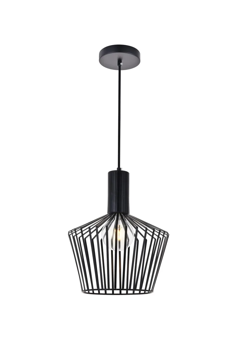 Ronnie One Light Pendant in Black