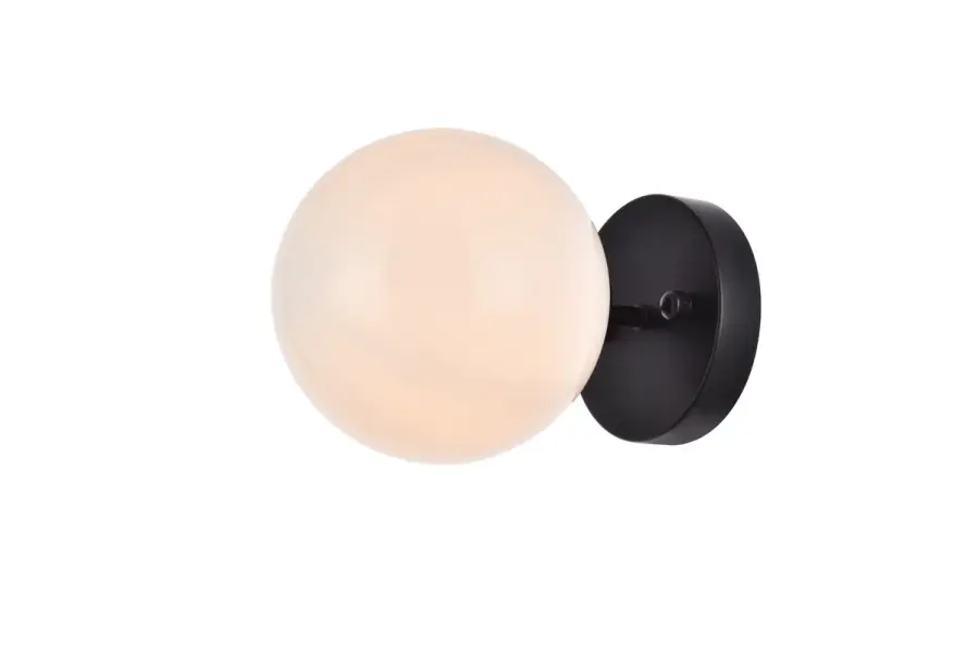 Mimi One Light Flush Mount in Black and Frosted White