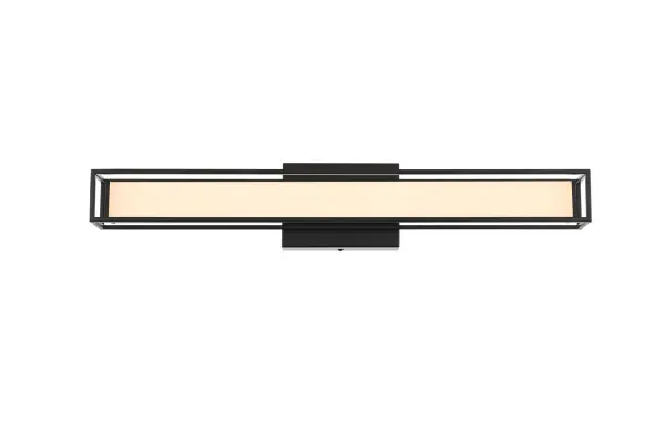 Dimensions
Width: 24"
Height: 4"
Extension: 4"
Wire Length: 8"
Specifications
Assembly Required: Yes
Bulb Included: Yes
Bulb Shape: LED Strip
CRI: 80
Dimmable: Yes
Distressed Finish: No
Dry/Wet/Damp: Damp
ETL: Yes
Finish (Color): Black
Fixture Material: Iron and Acrylic
Hardware Finish: Black
Harware Material: Iron
Lumens: 1190
Number of Lights: 1
Product Shape: Rectangle
Product Type: Wall Sconce
Product Warranty: 1 year limited
Socket Type: LED
UL & ULC Standard: No
Voltage: 110V - 125V
Wattage/Bulb: 14W
Watts: 14W
4
Wire Included: Yes
Shipment type: Small parcel