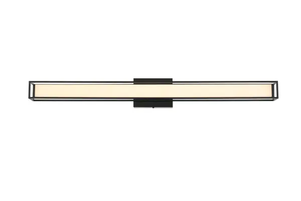 Dimensions
Width: 36"
Height: 4"
Extension: 4"
Wire Length: 8"
Specifications
Assembly Required: Yes
Bulb Included: Yes
Bulb Shape: LED Strip
CRI: 80
Dimmable: Yes
Distressed Finish: No
Dry/Wet/Damp: Damp
ETL: Yes
Finish (Color): Black
Fixture Material: Iron and Acrylic
Hardware Finish: Black
Harware Material: Iron
Lumens: 2400
Number of Lights: 1
Product Shape: Rectangle
Product Type: Wall Sconce
Product Warranty: 1 year limited
Socket Type: LED
UL & ULC Standard: No
Voltage: 110V - 125V
Wattage/Bulb: 24W
Watts: 24W
6
Wire Included: Yes
Shipment type: Small parcel