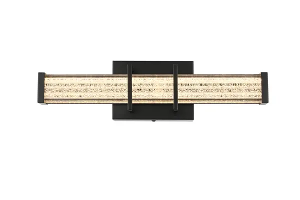 Dimensions
Width: 16"
Height: 4"
Extension: 3"
Wire Length: 8"
Specifications
Assembly Required: Yes
Bulb Included: Yes
Bulb Shape: LED Strip
CRI: 80
Dimmable: Yes
Distressed Finish: No
Dry/Wet/Damp: Damp
ETL: Yes
Finish (Color): Black
Fixture Material: Iron and Acrylic
Hardware Finish: Black
Harware Material: Iron
Lumens: 680
Number of Lights: 1
Product Shape: Rectangle
Product Type: Wall Sconce
Product Warranty: 1 year limited
Socket Type: LED
UL & ULC Standard: No
Voltage: 110V - 125V
Wattage/Bulb: 8W
Watts: 8W
3
Wire Included: Yes
Shipment type: Small parcel
