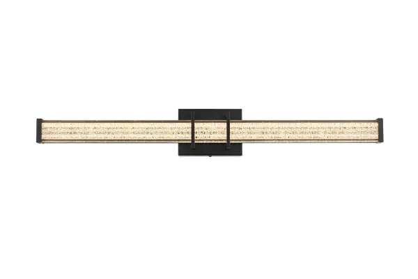 Dimensions
Width: 31"
Height: 4"
Extension: 9"
Wire Length: 8"
Specifications
Assembly Required: Yes
Bulb Included: Yes
Bulb Shape: LED Strip
CRI: 80
Dimmable: Yes
Distressed Finish: No
Dry/Wet/Damp: Damp
ETL: Yes
Finish (Color): Black
Fixture Material: Iron and Acrylic
Hardware Finish: Black
Harware Material: Iron
Lumens: 1530
Number of Lights: 1
Product Shape: Rectangle
Product Type: Wall Sconce
Product Warranty: 1 year limited
Socket Type: LED
UL & ULC Standard: No
Voltage: 110V - 125V
Wattage/Bulb: 18W
Watts: 18W
Weight: 4
Wire Included: Yes
Shipment type: Small parcel
