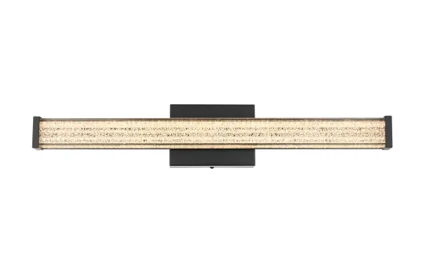 Dimensions
Width: 24"
Height: 4"
Extension: 2.6"
Wire Length: 8"
Specifications
Assembly Required: Yes
Bulb Included: Yes
Bulb Shape: LED Strip
CRI: 80
Dimmable: Yes
Distressed Finish: No
Dry/Wet/Damp: Damp
ETL: Yes
Finish (Color): Black
Fixture Material: Iron and Acrylic
Hardware Finish: Black
Harware Material: Iron
Lumens: 1190
Number of Lights: 1
Product Shape: Rectangle
Product Type: Wall Sconce
Product Warranty: 1 year limited
Socket Type: LED
UL & ULC Standard: No
Voltage: 110V - 125V
Wattage/Bulb: 14W
Watts: 14W
4
Wire Included: Yes
Shipment type: Small parcel