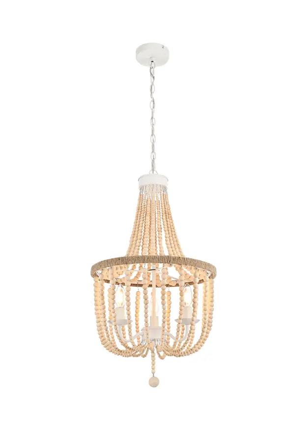 Dimensions
Chain/Rod Length: 39.37"
Length: 16"
Width: 16"
Height: 28"
Maximum Height: 67.37"
Wire Length: 68"
Specifications
Assembly Required: Yes
Bulb Included: No
Bulb Shape: B10
Dimmable: Yes
Distressed Finish: No
Dry/Wet/Damp: Dry
ETL: Yes
Finish (Color): Beige
Fixture Material: Iron, Rope, And Wood
Hanging Device: Chain
Hardware Finish: White
Harware Material: Iron
Max/Nominal Watt: 120W
Number of Lights: 3
Product Shape: Round
Product Type: Pendants
Product Warranty: 1 year limited
Socket Type: E12
UL & ULC Standard: No
Voltage: 110V - 125V
Wattage/Bulb: 40W
9
Wire Included: Yes
Shipment type: Small parcel