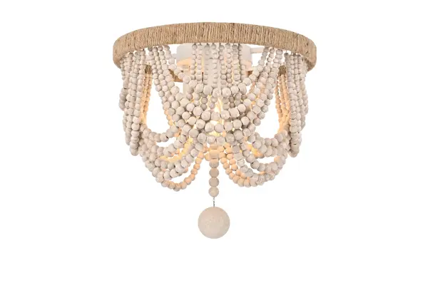 Dimensions
Length: 12"
Width: 12"
Height: 11"
Specifications
Assembly Required: Yes
Bulb Included: No
Bulb Shape: B10
Dimmable: Yes
Distressed Finish: Yes
Dry/Wet/Damp: Dry
ETL: Yes
Finish (Color): Antique White
Fixture Material: Iron, Rope, And Wood
Hardware Finish: White
Harware Material: Iron
Max/Nominal Watt: 120W
Number of Lights: 3
Product Shape: Round
Product Type: Flush Mounts
Product Warranty: 1 year limited
Socket Type: E12
UL & ULC Standard: No
Voltage: 110V - 125V
Wattage/Bulb: 40W
5
Wire Included: No
Shipment type: Small parcel