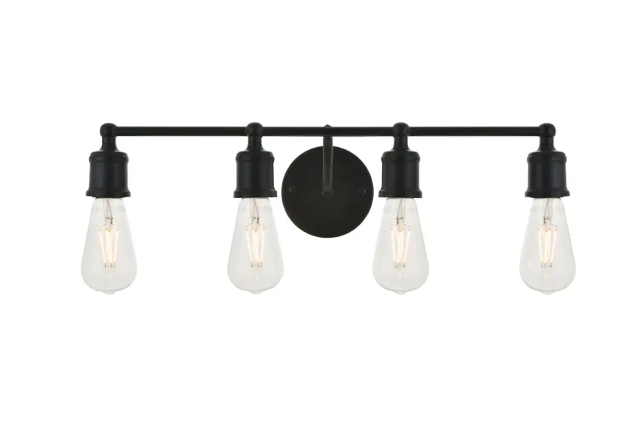 Serif 4-Light Wall Sconce in Black