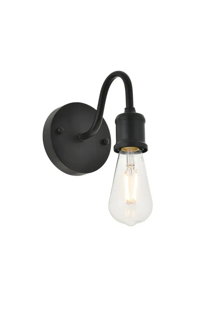 Serif One Light Wall Sconce in Black