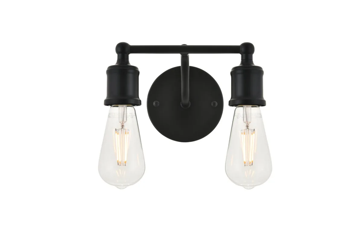 Serif Two Light Wall Sconce in black