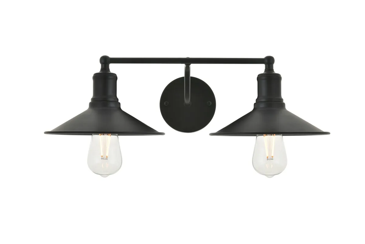 Etude Two Light Wall Sconce in black