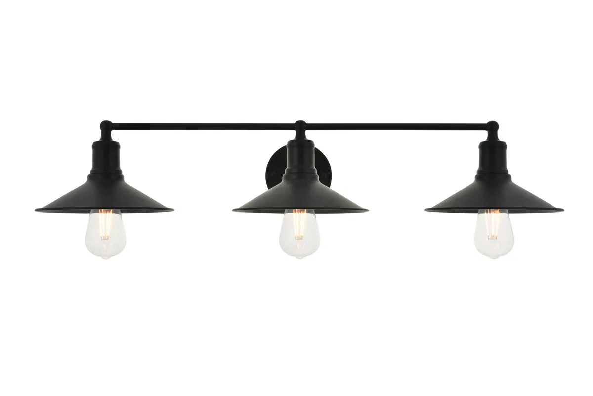 Etude Three Light Wall Sconce in black