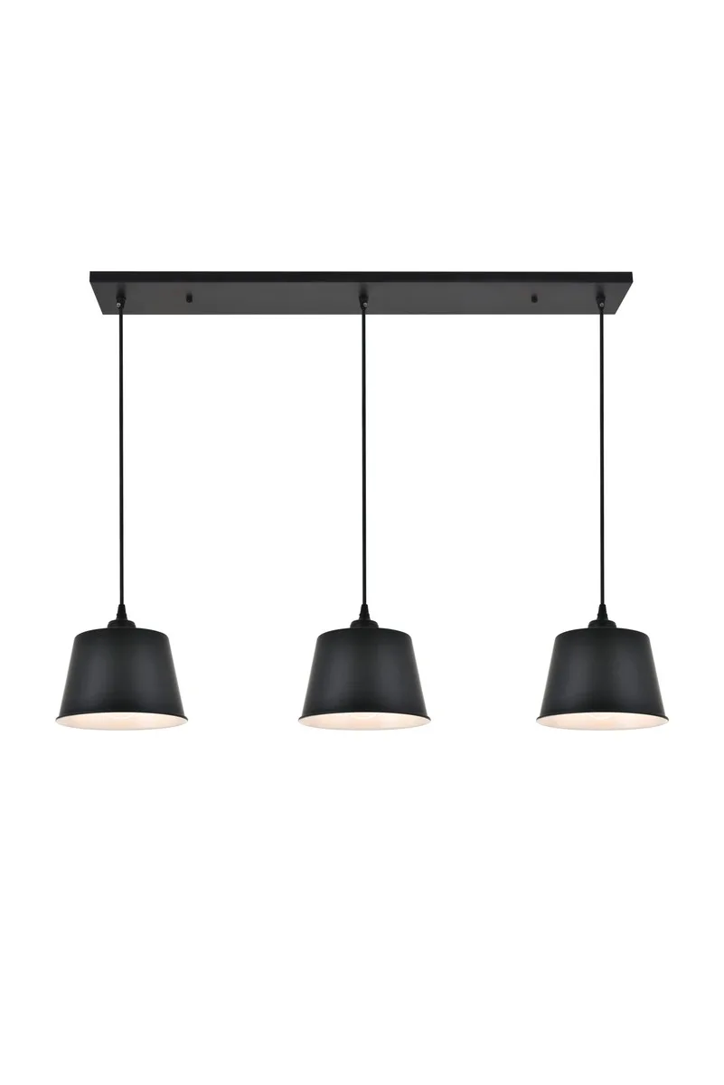 Nota Three Light Pendant in black