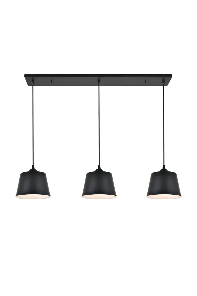 Nota 3-Light Linear Pendant in Black