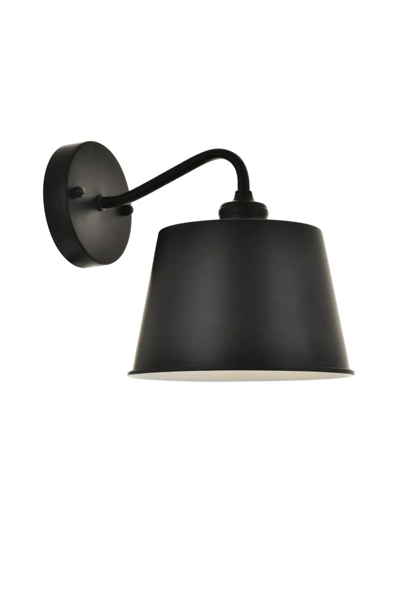 Nota One Light Wall Sconce in black