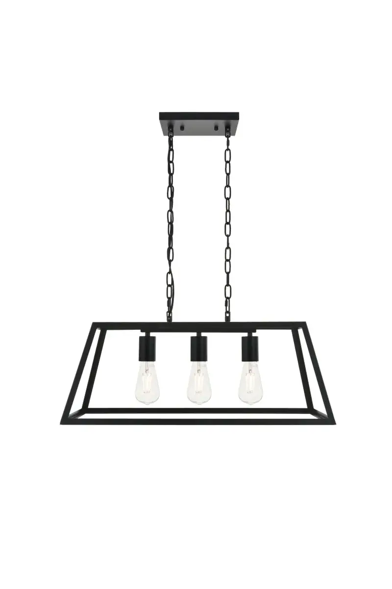 Resolute 3-Light Linear Pendant in Black