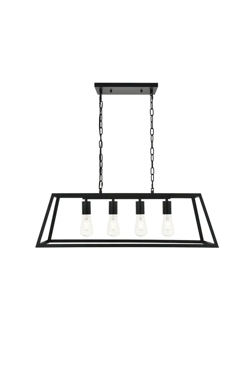 Resolute 4-Light Linear Pendant in Black