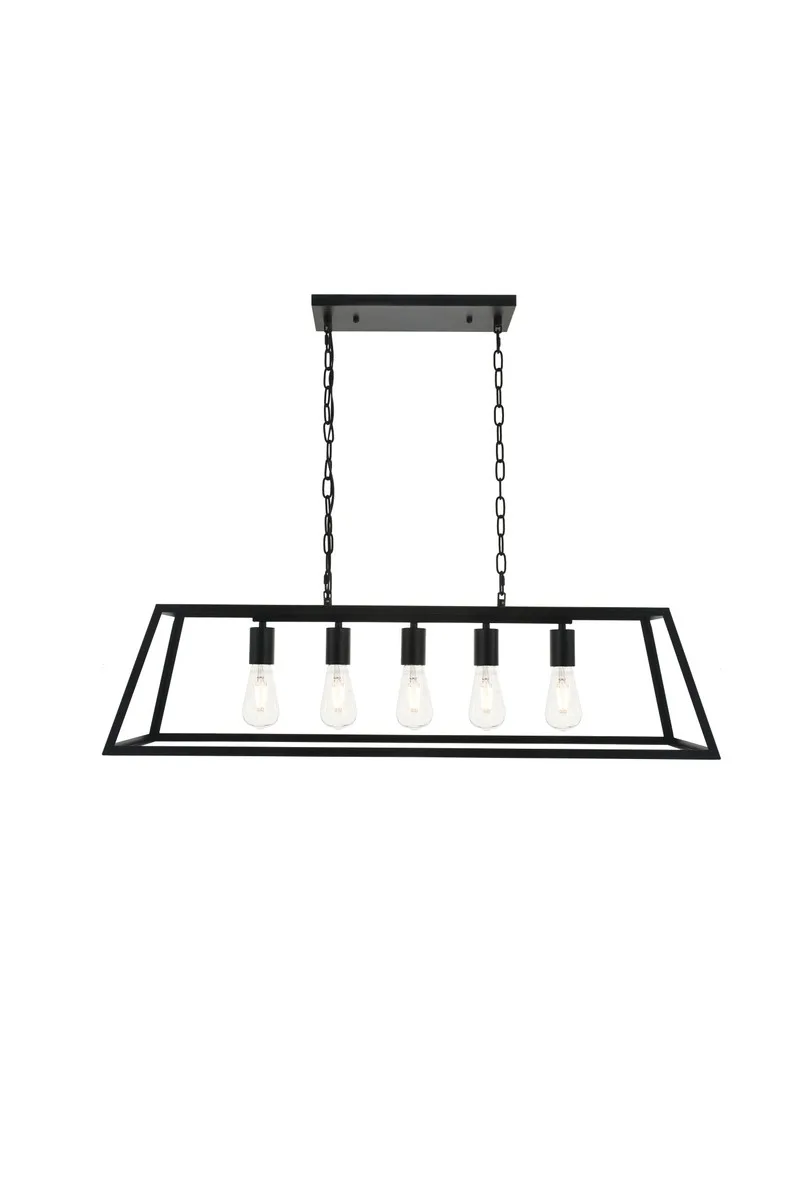 Resolute Five Light Pendant in black