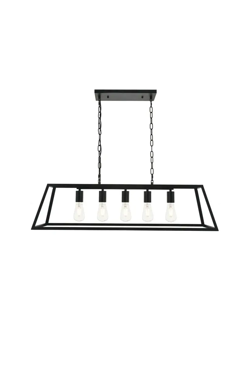 Resolute 5-Light Linear Pendant in Black