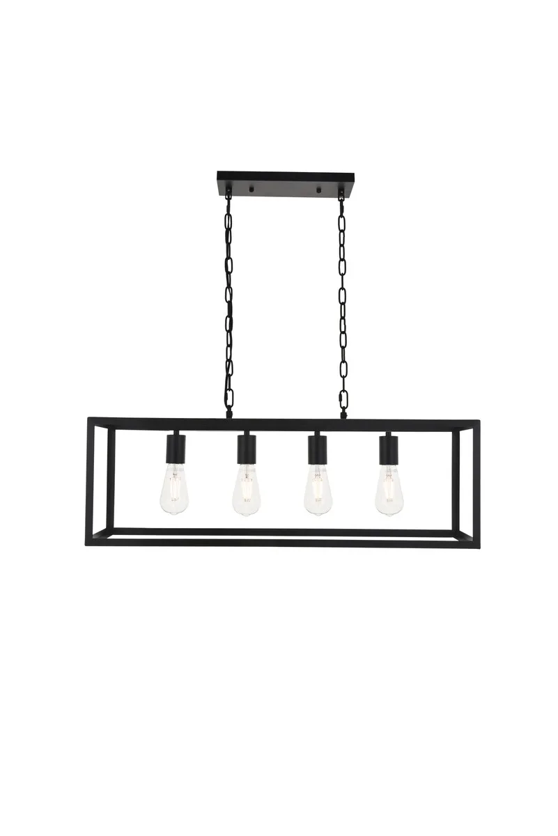 Resolute Four Light Pendant in black