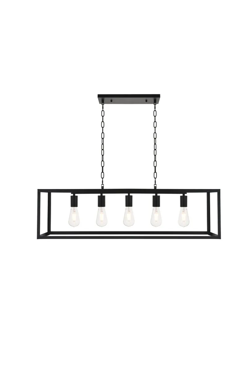 Resolute Five Light Pendant in black