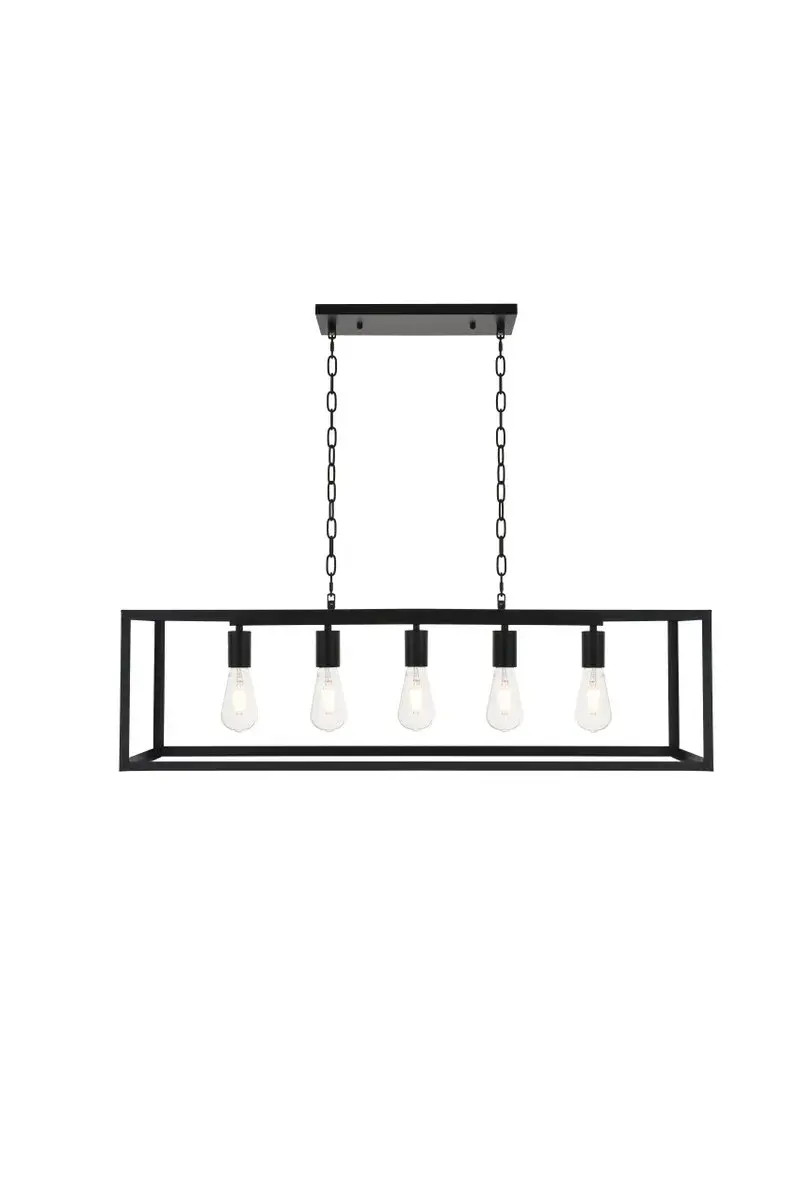 Resolute 5-Light Linear Pendant in Black
