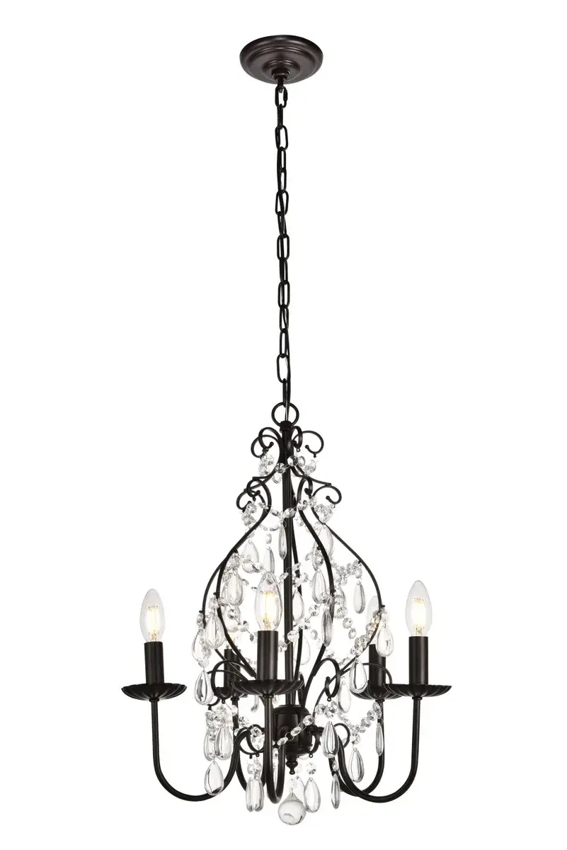 Blaise 5-Light Crystal Chandelier in Oil Rubbed Bronze