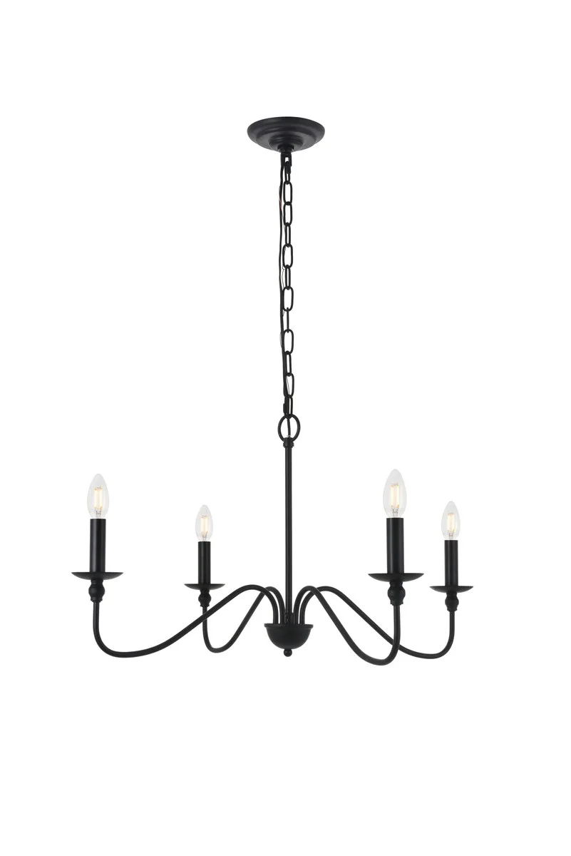 Rohan Four Light Pendant in Matte Black