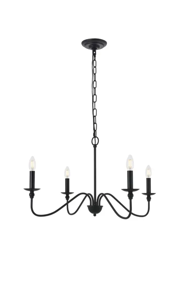 Rohan Four Light Pendant in Matte Black