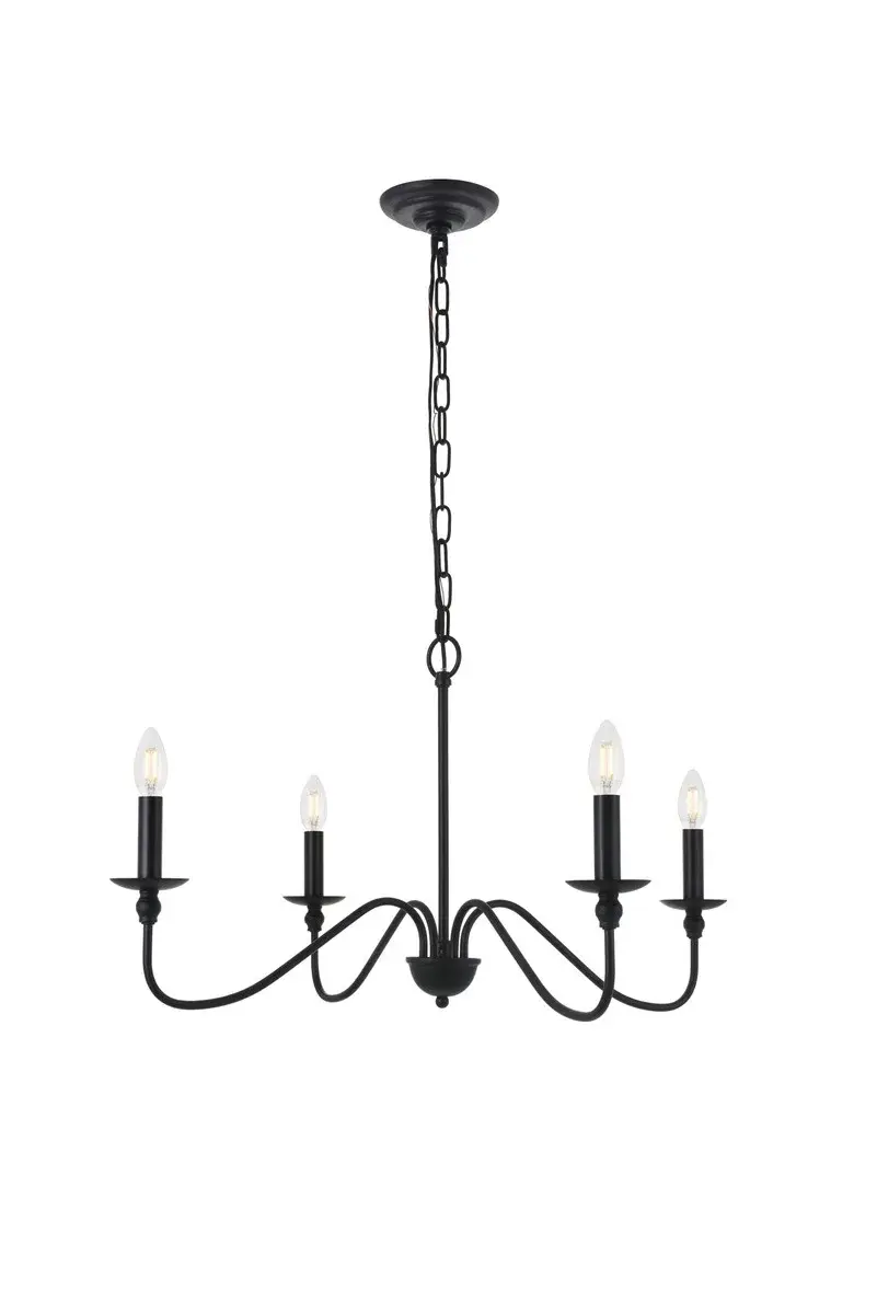 Rohan Four Light Pendant in Matte Black