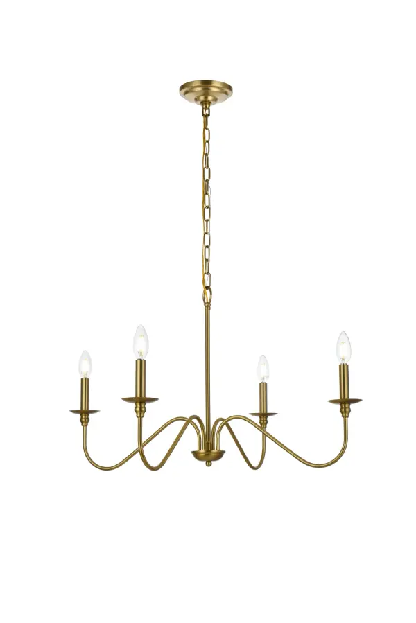 Dimensions
Chain/Rod Length: 60"
Length: 30"
Width: 30"
Height: 18"
Maximum Height: 79"
Wire Length: 79"
Specifications
Assembly Required: yes
Bulb Included: No
Dimmable: Yes
Distressed Finish: No
Dry/Wet/Damp: Dry
ETL: YES
Finish (Color): Satin Gold
Fixture Material: Iron
Hanging Device: Chain
Hardware Finish: Satin Gold
Harware Material: iron
Max/Nominal Watt: 160W
Number of Lights: 4
Product Type: Chandeliers
Product Warranty: 1 year limited
Socket Type: E12
UL & ULC Standard: No
Voltage: 110V - 125V
Wattage/Bulb: 40W
Weight: 5
Wire Included: Yes
Shipment type: Small Parcel
US Shipping Cost: $15.00