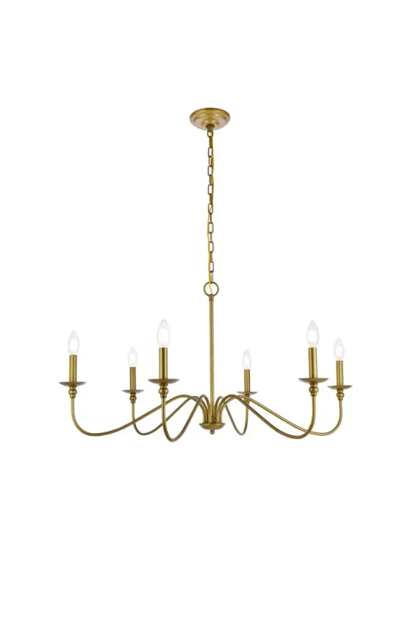 Rohan 6-Light Chandelier in Brass
