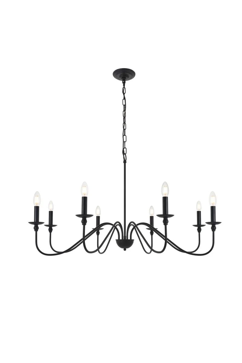 Rohan Eight Light Pendant in Matte Black
