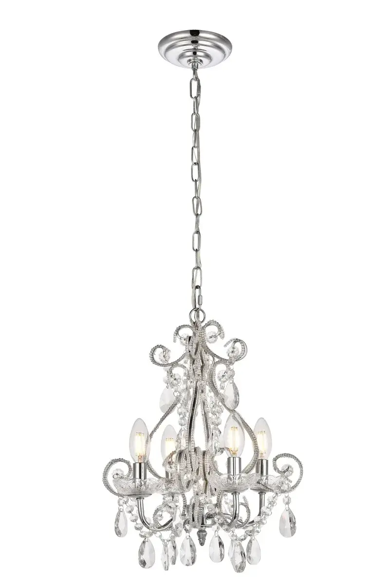 Kato Four Light Crystal Pendant in Chrome