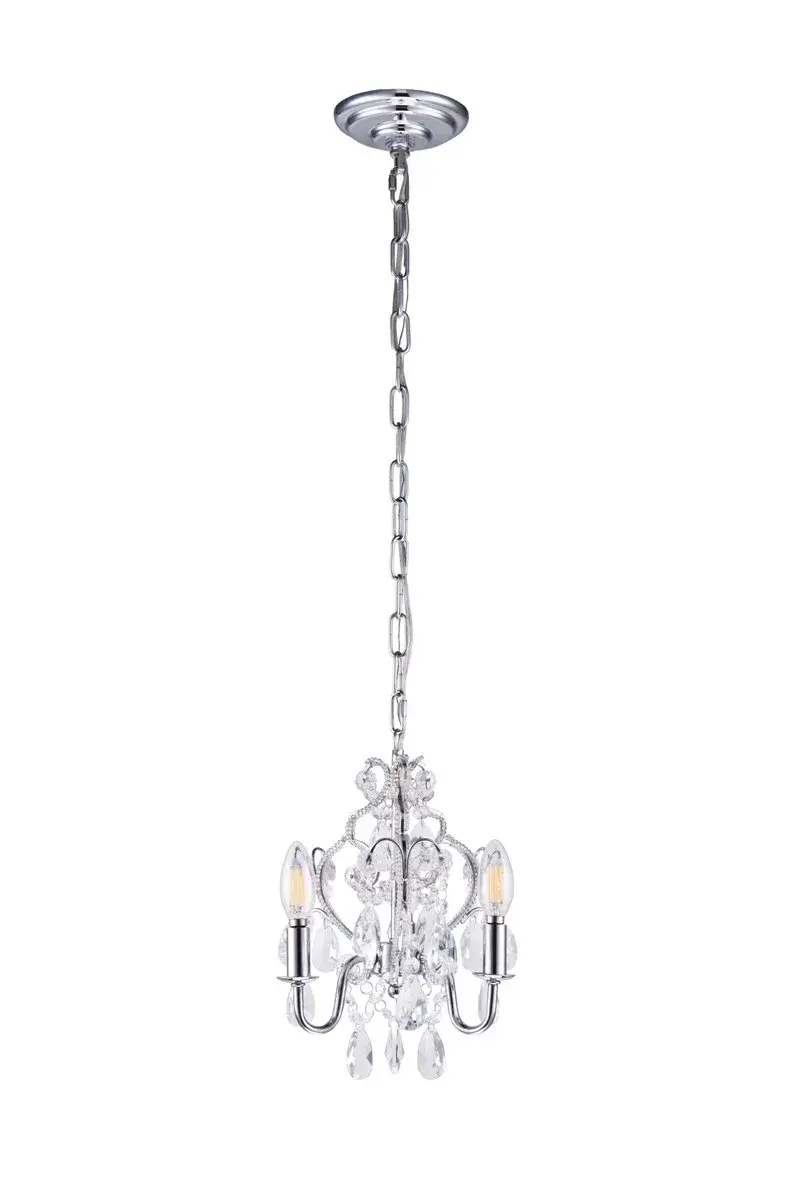 Karter 3-Light Crystal Pendant in Chrome