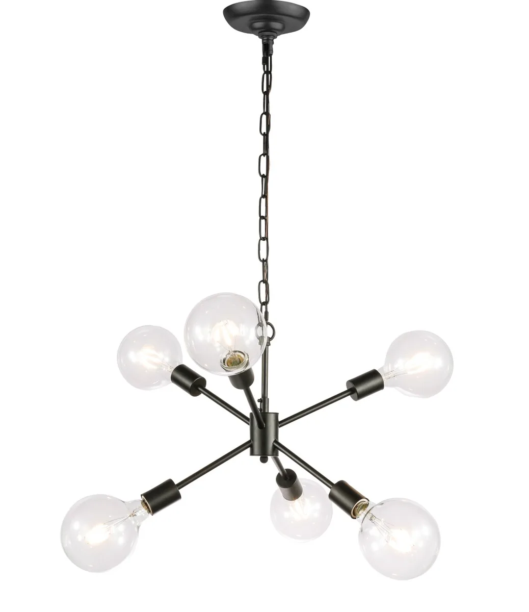 Nolan Six Light Pendant in Black