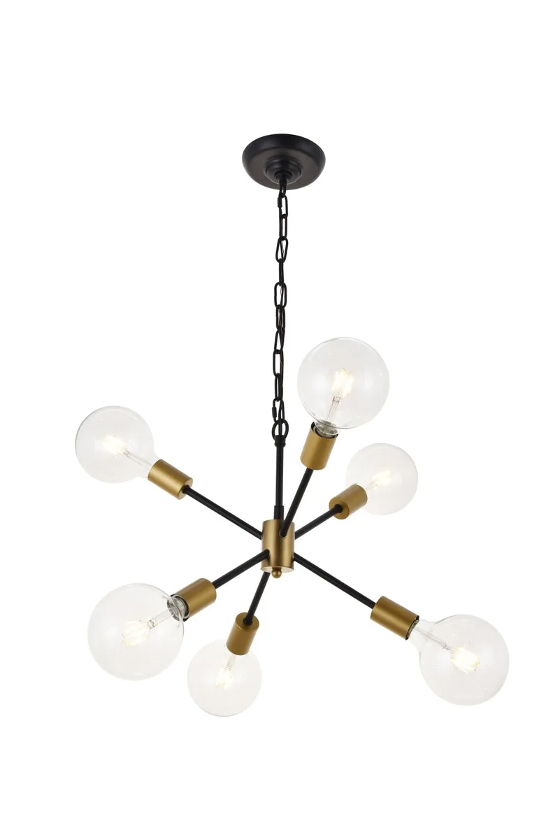 Nolan Six Light Pendant in Matte black