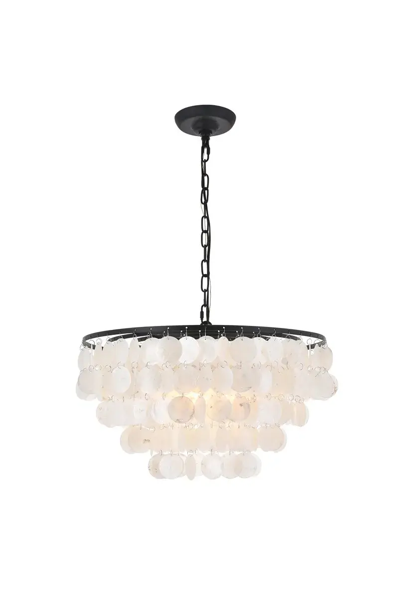 Selene Four Light Pendant in Black and White