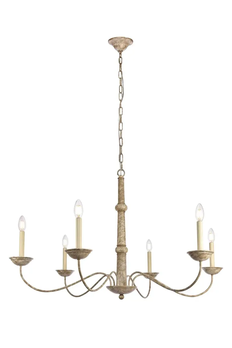 Merritt Six Light Chandelier in Weathered Dove