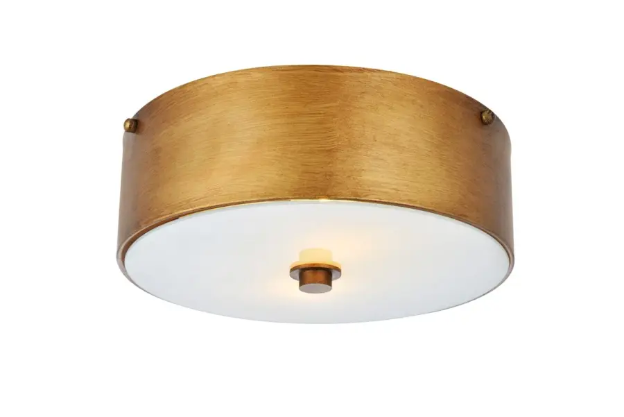 Hazen Two-Light Flush Mount in Vintage Gold