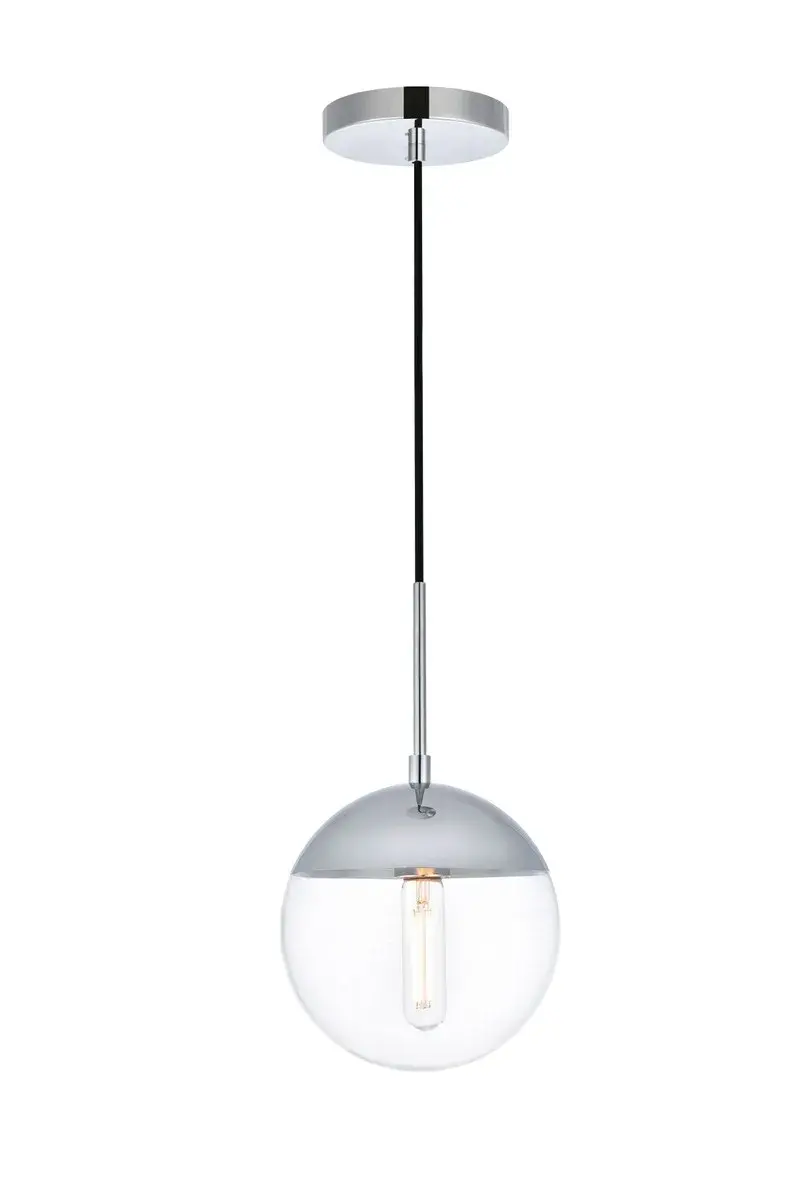 Eclipse One Light Pendant in Chrome and Clear