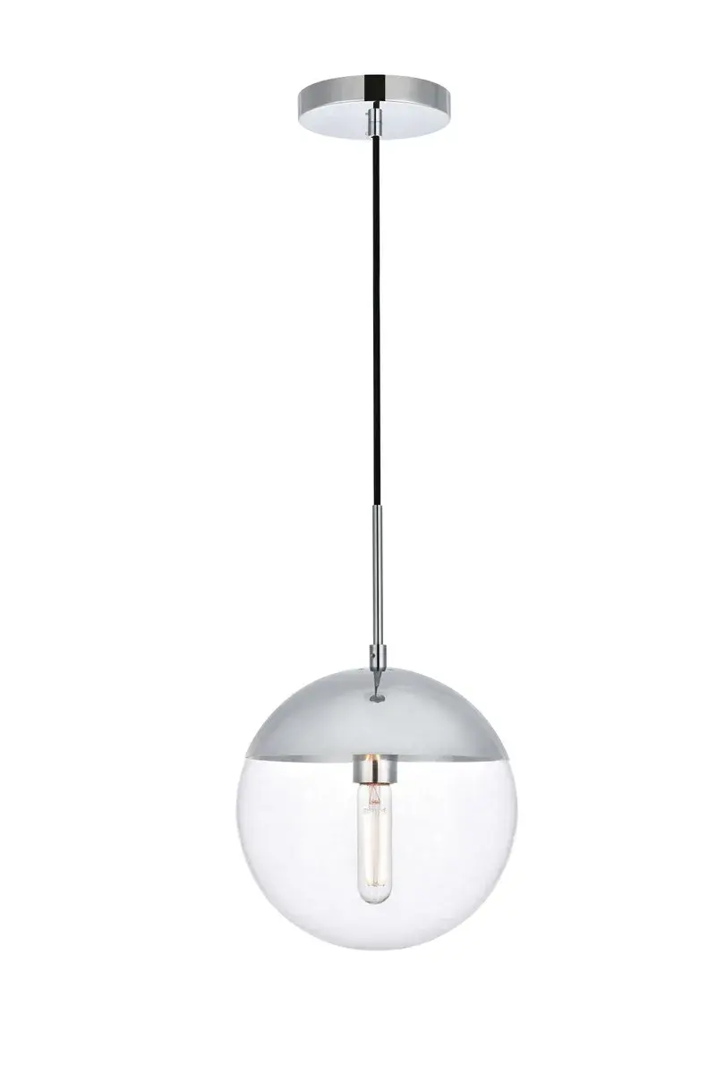 Eclipse One Light Pendant in Chrome and Clear