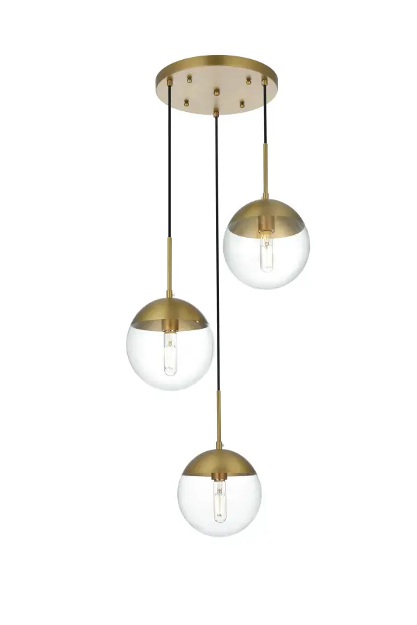 Dimensions
Chain/Rod Length: 78.5"
Length: 18"
Width: 18"
Height: 9"
Maximum Height: 78"
Wire Length: 78.5"
Specifications
Assembly Required: No
Bulb Included: Not Included
Dimmable: Yes
Distressed Finish: No
Dry/Wet/Damp: Dry
ETL: YES
Finish (Color): Satin Gold and Clear
Fixture Material: Iron and Glass
Hanging Device: Black Fabric Cord
Hardware Finish: Satin Gold
Harware Material: Iron
Max/Nominal Watt: 120W
Number of Lights: 3
Product Shape: Round
Product Type: Pendants
Product Warranty: 1 year limited
Socket Type: E26
UL & ULC Standard: No
Voltage: 110V - 125V
Wattage/Bulb: 40W
Weight: 10
Wire Included: Yes
Shipment type: Small parcel