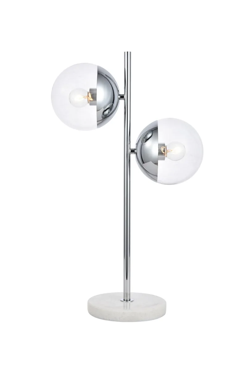 Eclipse Two Light Table Lamp in Chrome and Clear