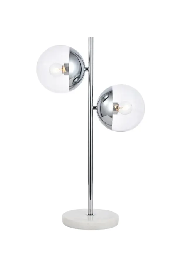 Eclipse Two Light Table Lamp in Chrome and Clear