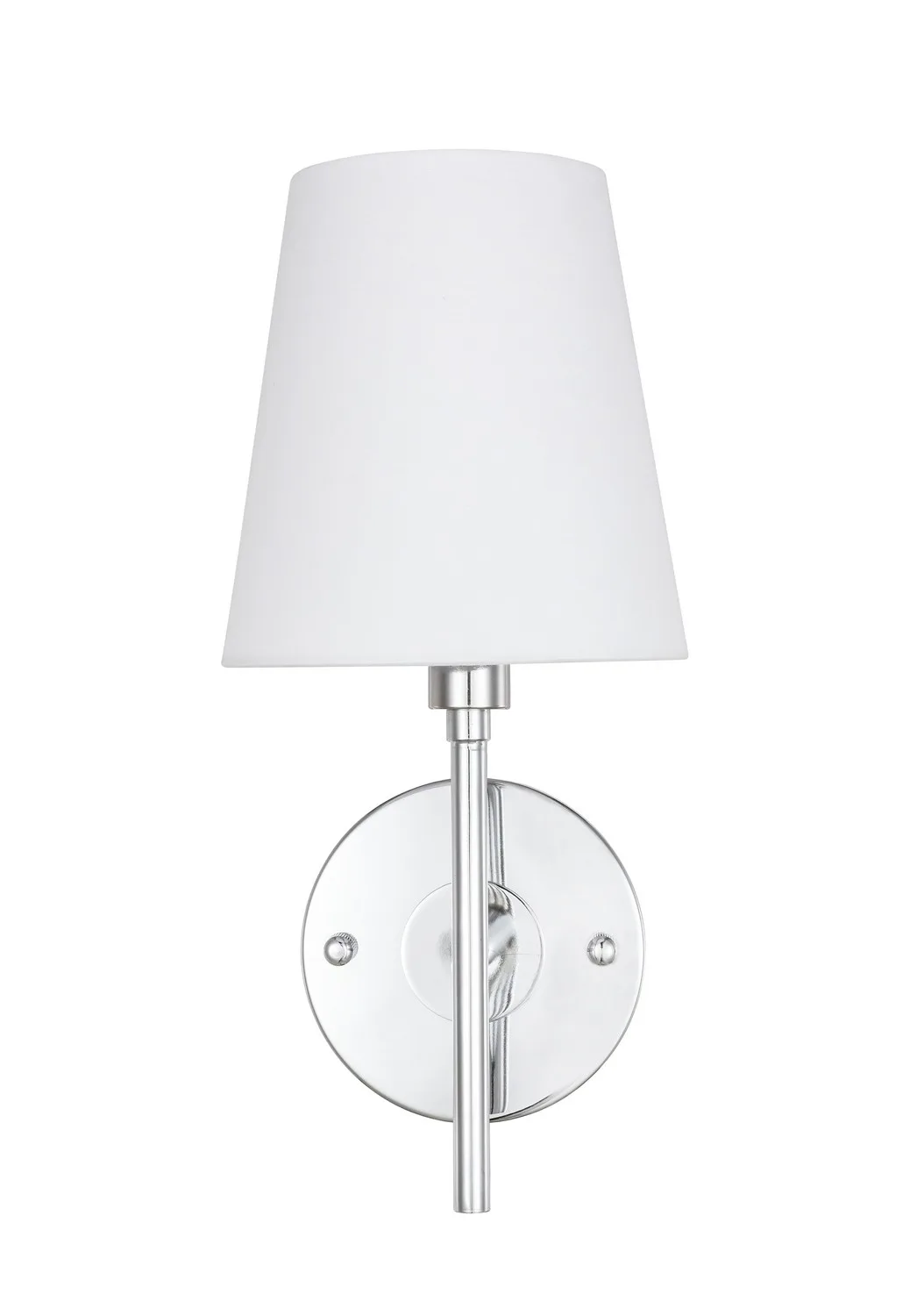 Cason One Light Wall Sconce in Chrome and White shade