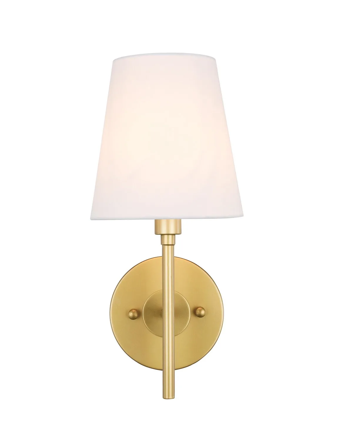 Cason One Light Wall Sconce in Brass and White shade