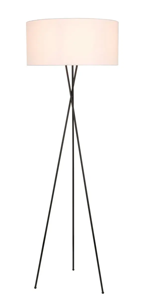 Cason One Light Table Lamp in Black with White Shade