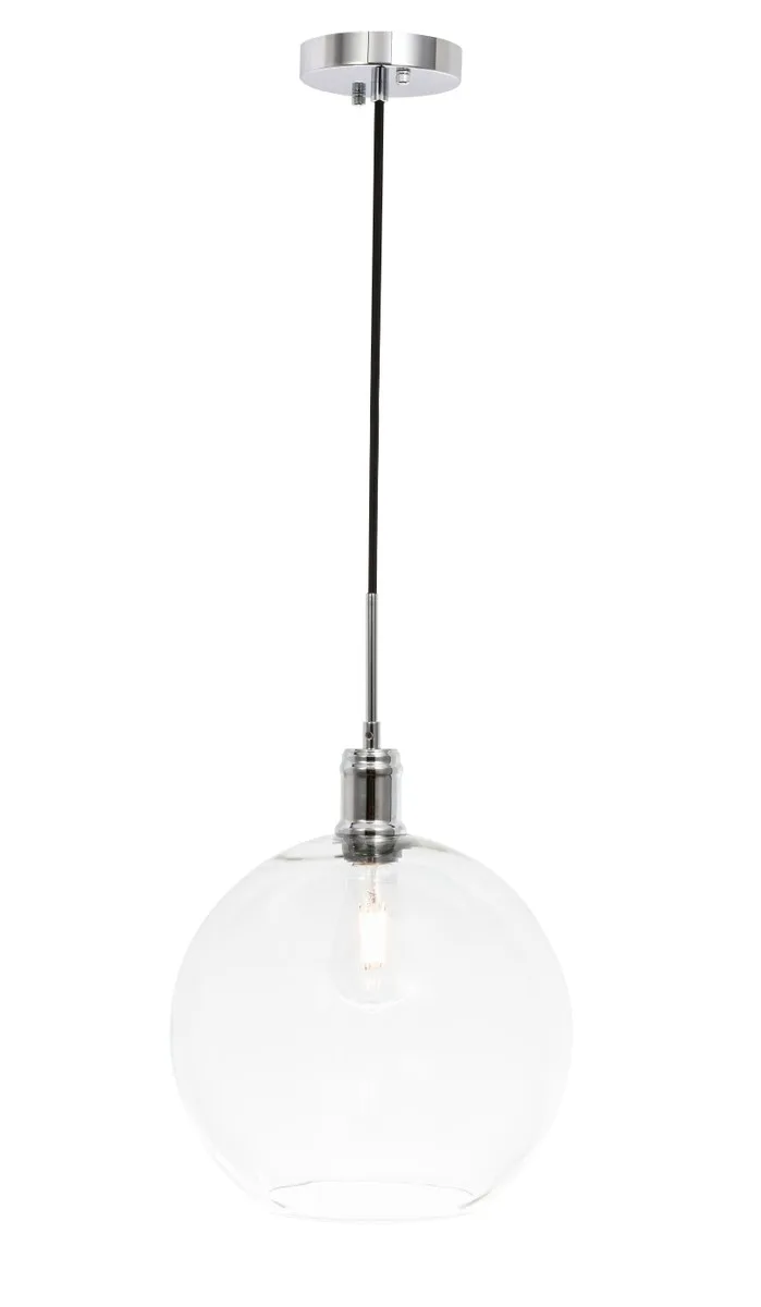 Emett One Light Pendant in Chrome and Clear glass