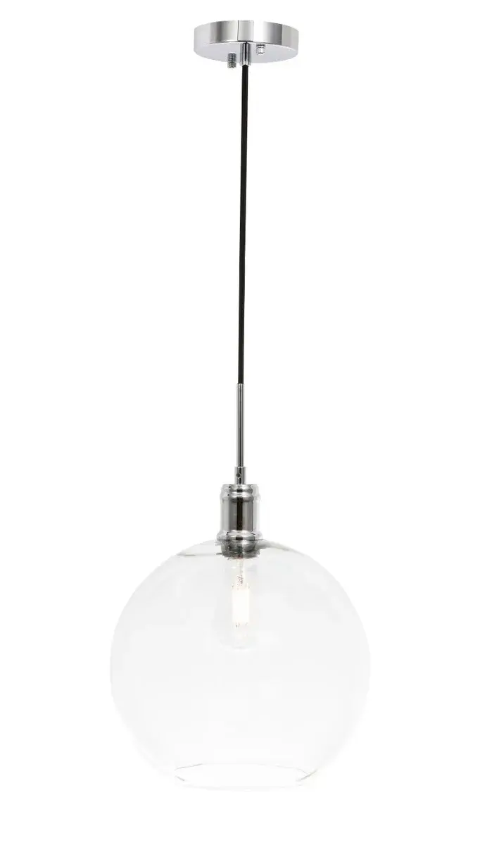 Emett One Light Pendant in Chrome and Clear Glass