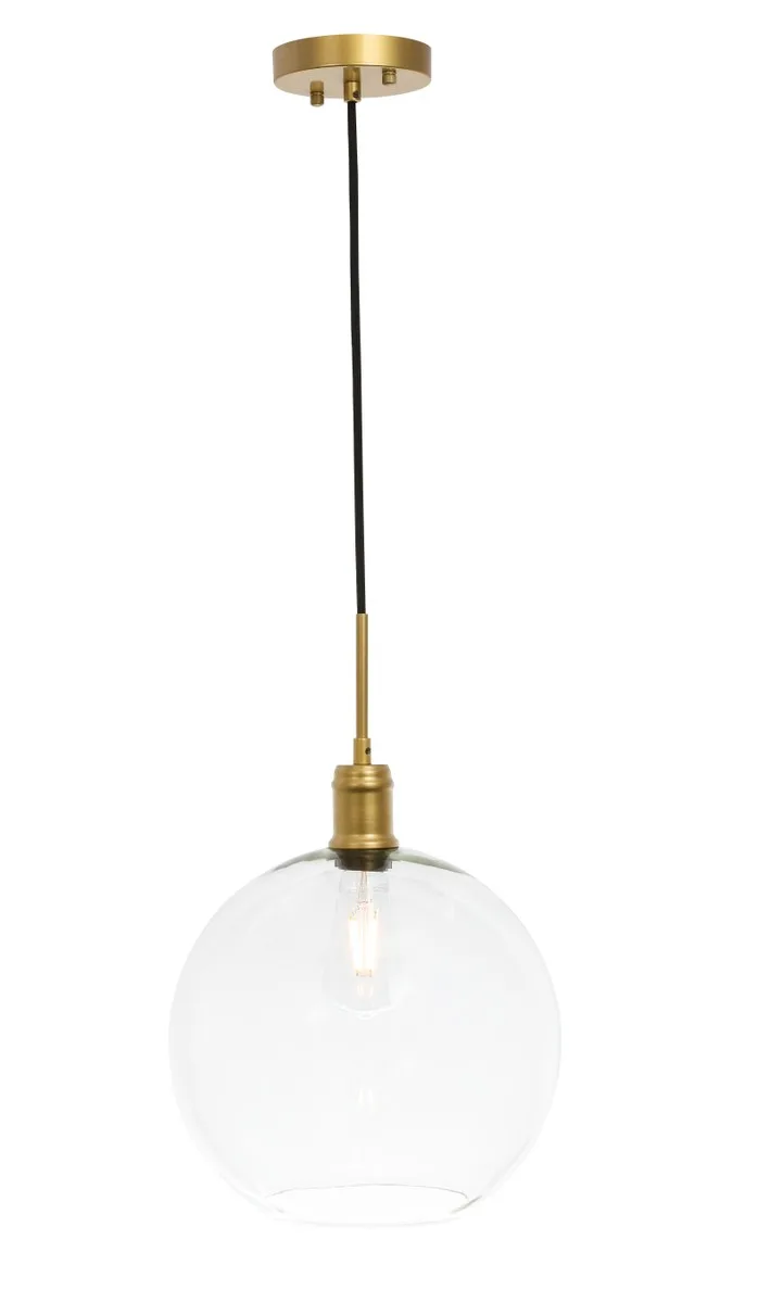 Emett One Light Pendant in Brass and Clear glass